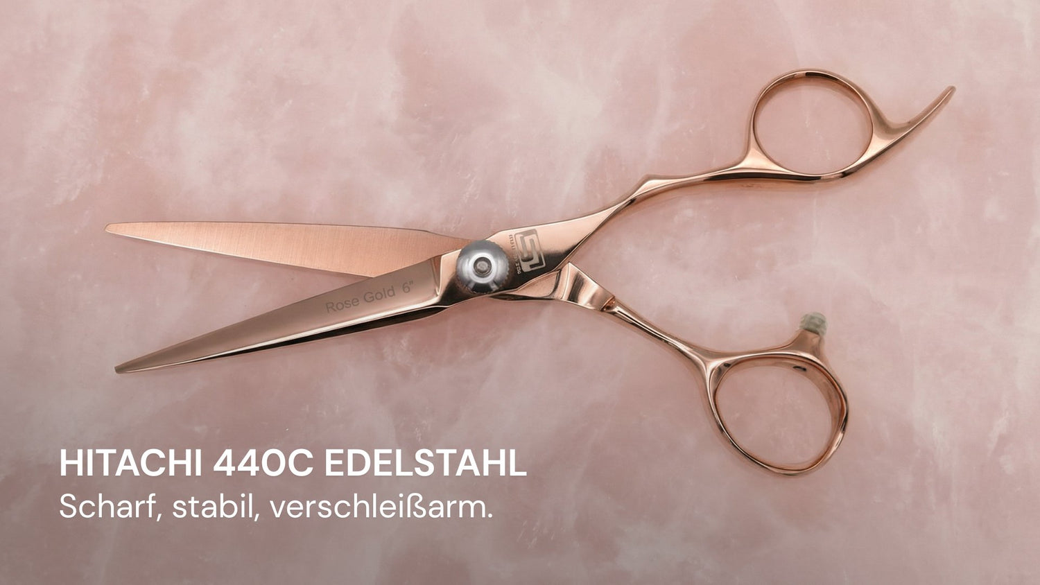 Friseurschere "Rosegold" – Glanz und Wärme