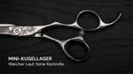 Friseurschere "Damast 5.5" – Präzision trifft Perfektion von SHIDOSHA mit feinem Mini-Kugellager für sanften Lauf.