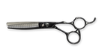 DIAVOLO Friseurschere "Creativity TH Black" – Modellierschere mit Sichelschliff-Zahnung für präzises Ausdünnen, schwarz.