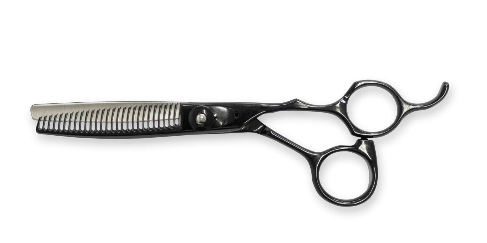 DIAVOLO Friseurschere "Creativity TH Black" – Modellierschere mit Sichelschliff-Zahnung für präzises Ausdünnen, schwarz.