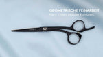 Friseurschere "Earendel Black" – Poesie der Nacht von LEADER mit präzisen Konturen und geometrischem Feinschliff.