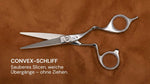 Friseurschere "Firenze" – Glanz der Geschichte von LEADER mit präzisem Convex-Schliff für sauberes Haarschneiden.