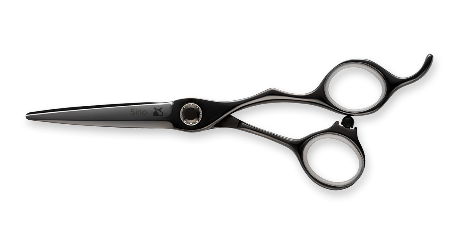 Friseurschere "Sirio Black" – Eleganz in Sternenlicht