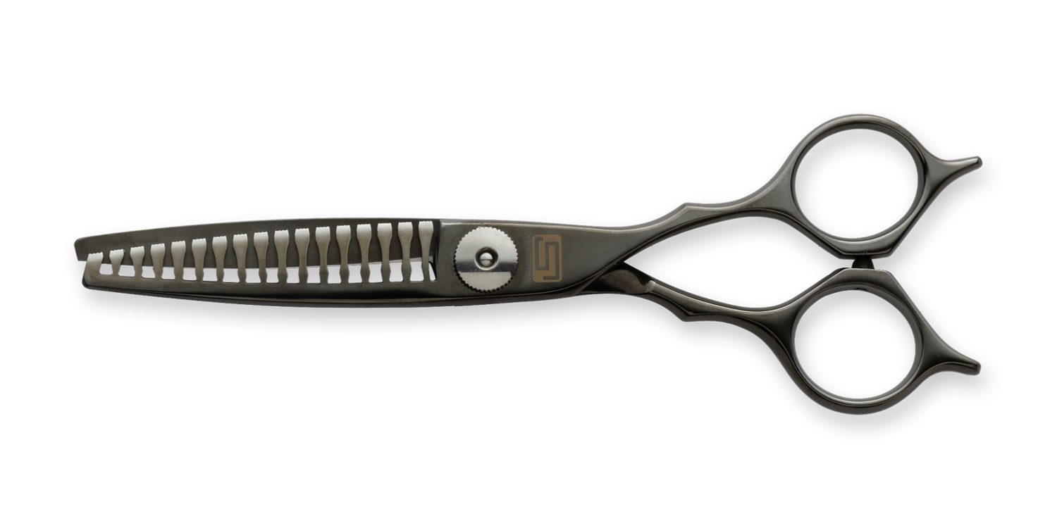 Friseurschere "Black Titanium Transformer" – Kraft in Bewegung