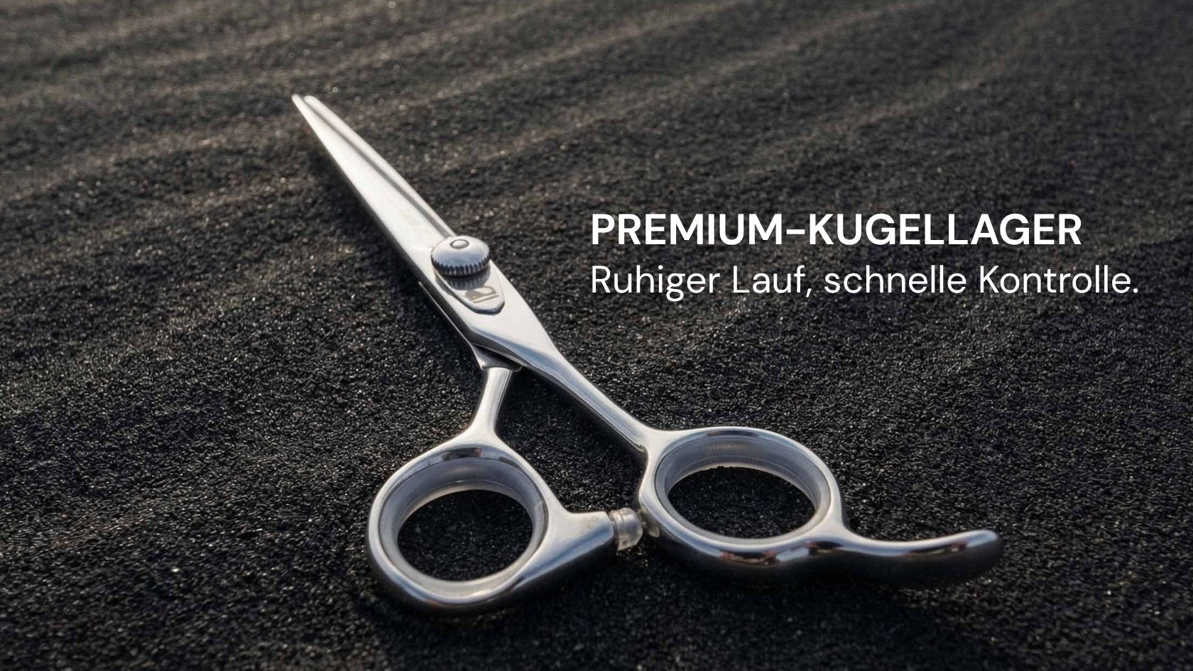 Friseurschere "Spada" – Die Schwertschere von LEADER mit Premium-Kugellager für ruhigen Lauf und präzise Kontrolle.