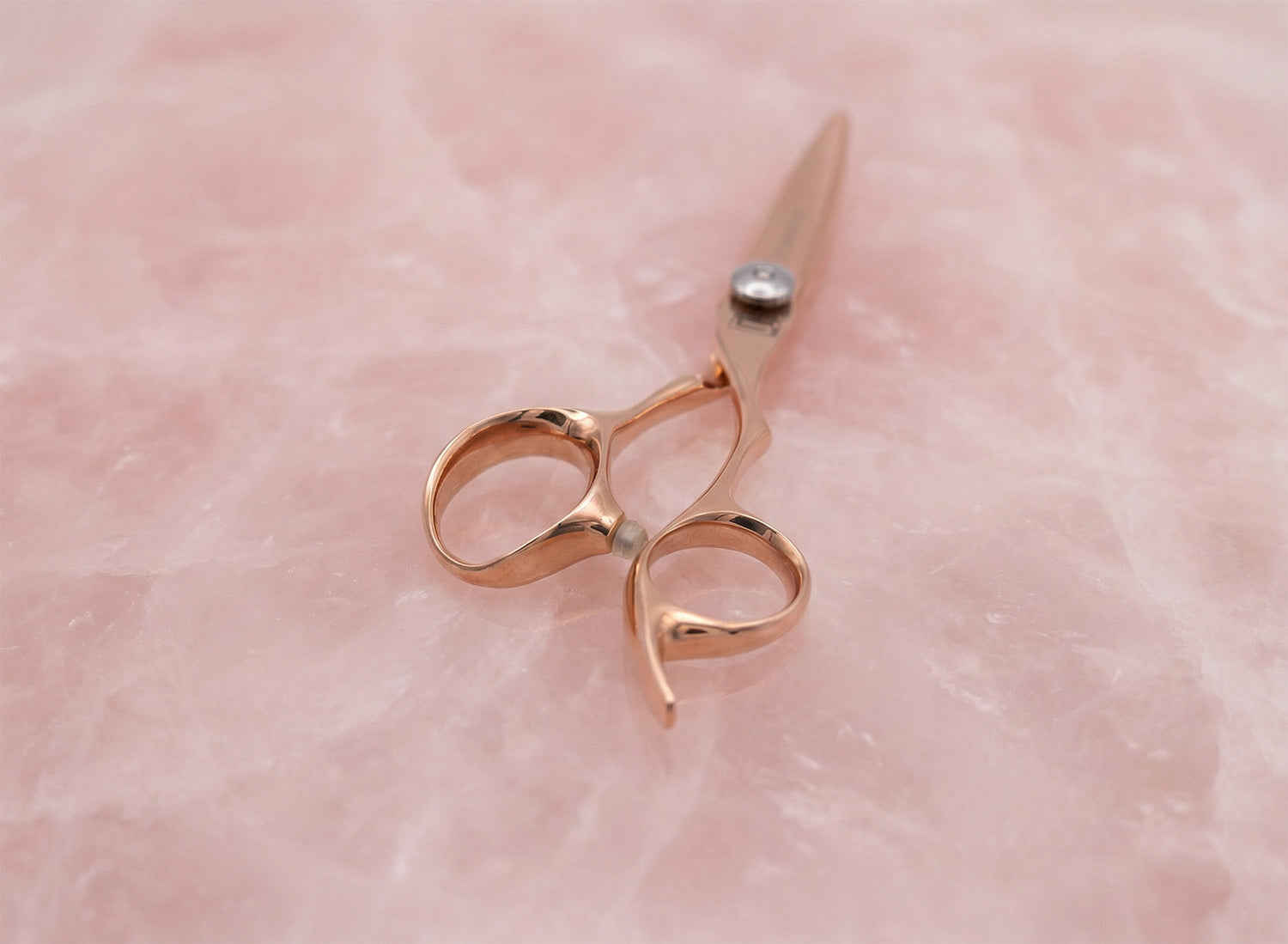 Leader Haarschneideschere aus roségoldfarbenem Edelstahl mit geradem Griff rosegold_scherenschmiede_1.jpg, Galerieposition 1