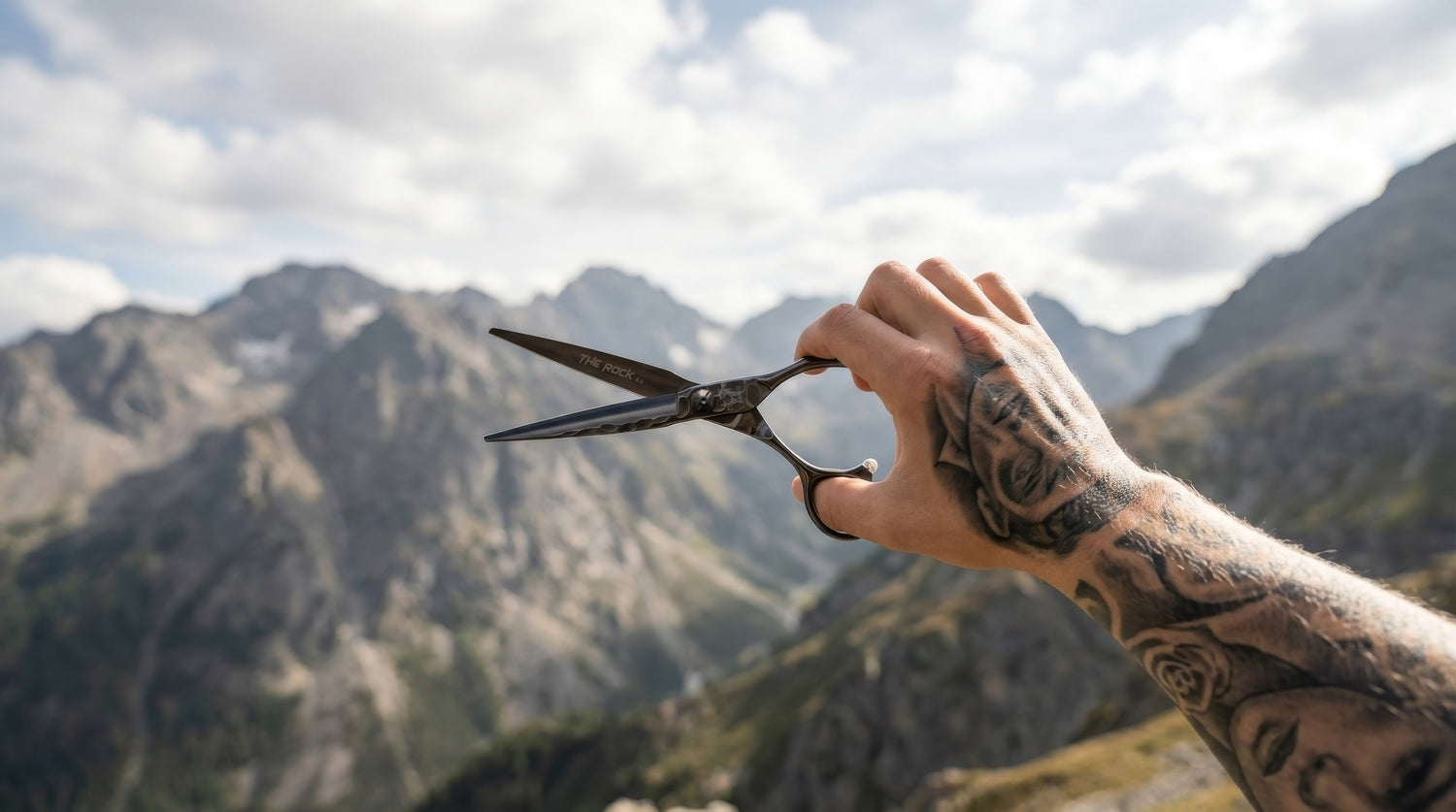 Friseurschere "The Rock" – Kraft der Elemente